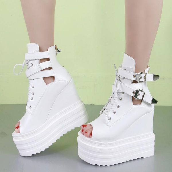 european wedges with high-heeled sandals women 13cm muffin thick-bottom fish mouth internal cool boots women's shoes, Black
european wedges with high-heeled sandals women 13cm muffin thick-bottom fish mouth internal cool boots women's shoes, Black