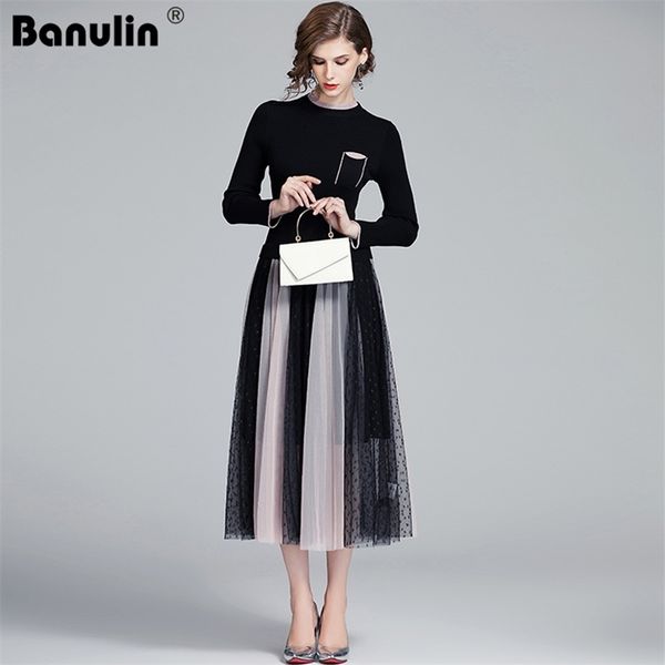 high collar a-line knit sweater dress autumn dot striped mesh patchwork women elegant office lady work midi 210603, Black;gray
high collar a-line knit sweater dress autumn dot striped mesh patchwork women elegant office lady work midi 210603, Black;gray
