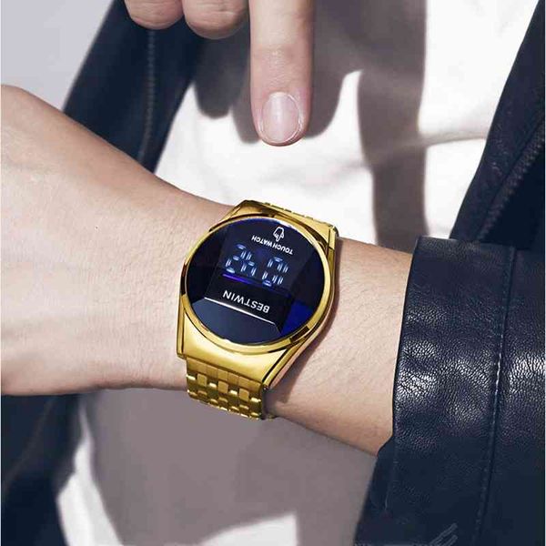 fashion led touch screen round men digital watch sapphire mirror gold stainless steel strap quality watches relogio masculino
fashion led touch screen round men digital watch sapphire mirror gold stainless steel strap quality watches relogio masculino