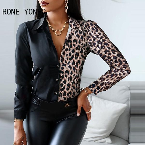 women's blouses & shirts women shirt elegant cheetah print button design long sleeve blouse, White
women's blouses & shirts women shirt elegant cheetah print button design long sleeve blouse, White
