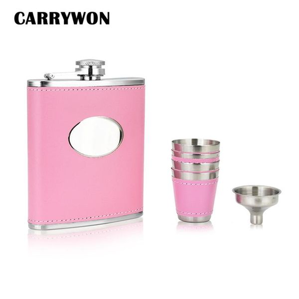 hip flasks carrywon pink 7oz flask set women portable stainless steel flagon,leather covered pocket for whiskey with gift box
hip flasks carrywon pink 7oz flask set women portable stainless steel flagon,leather covered pocket for whiskey with gift box