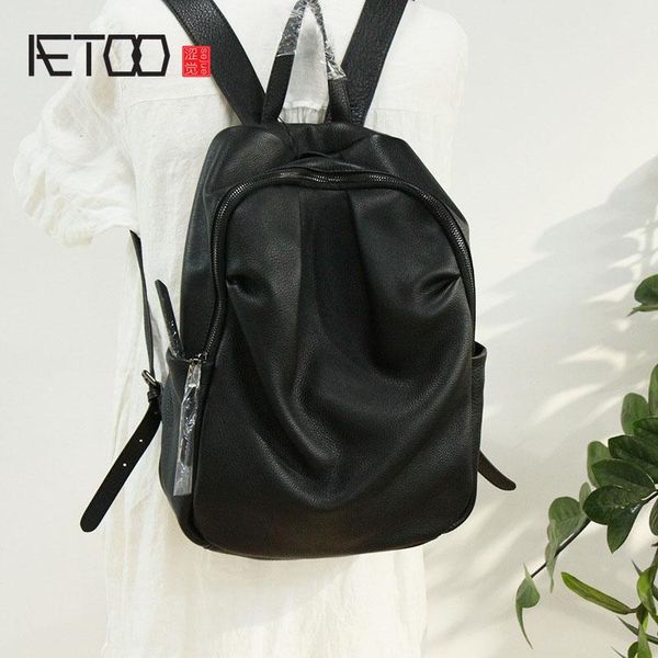 backpack aetoo simple leather women's backpack, pleated layer literary and leisure
backpack aetoo simple leather women's backpack, pleated layer literary and leisure
