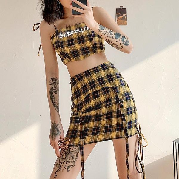 skirts 2021 korean style spring and summer women's two-piece slim fashion plaid lace reflective sling high waist skirt women, Black
skirts 2021 korean style spring and summer women's two-piece slim fashion plaid lace reflective sling high waist skirt women, Black