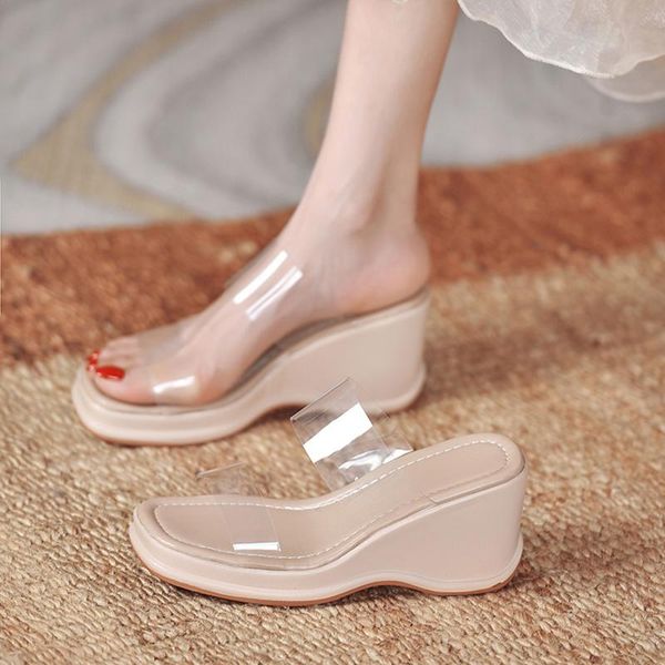 slippers shoes woman 2021 transparent on a wedge platform luxury slides pantofle heeled mules soft summer designer high rome, Black
slippers shoes woman 2021 transparent on a wedge platform luxury slides pantofle heeled mules soft summer designer high rome, Black