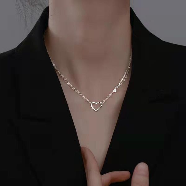 pendant necklaces heart shaped female exquisite geometric shape choker birthday gift for ladies fashion jewelry double layer, Silver
pendant necklaces heart shaped female exquisite geometric shape choker birthday gift for ladies fashion jewelry double layer, Silver
