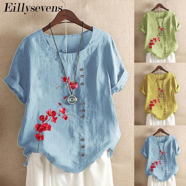 cotton linen summer casual blouse women o-neck short sleeve floral print buttons vintage loose chemisier femme blusa women's blouses &, White
cotton linen summer casual blouse women o-neck short sleeve floral print buttons vintage loose chemisier femme blusa women's blouses &, White