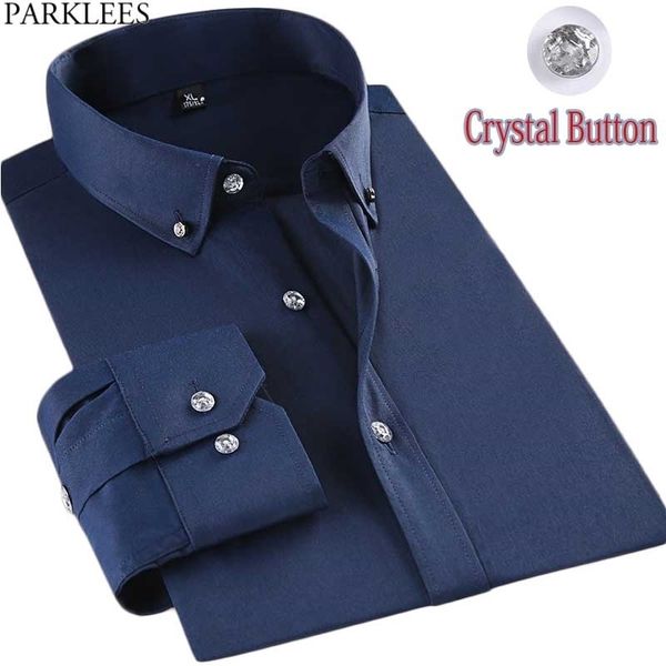 men's business formal dress shirts spring slim fit long sleeve shirt men brand crystal button up fashion shirt for men 210522, White;black
men's business formal dress shirts spring slim fit long sleeve shirt men brand crystal button up fashion shirt for men 210522, White;black