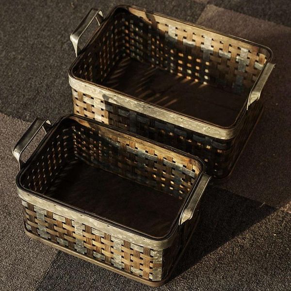 storage baskets 2 pcs square galvanized silver metal woven basket with handle retro rustic farmhouse industrial style home decor
storage baskets 2 pcs square galvanized silver metal woven basket with handle retro rustic farmhouse industrial style home decor