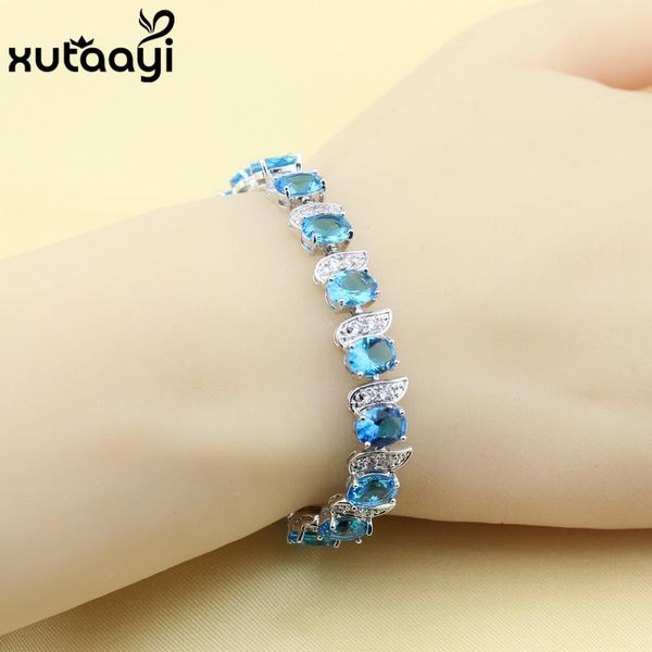 sell fashion silver color jewelryblue zircon white austrian crystal chain-link bracelet length 18+2cm for women link, chain, Black
sell fashion silver color jewelryblue zircon white austrian crystal chain-link bracelet length 18+2cm for women link, chain, Black
