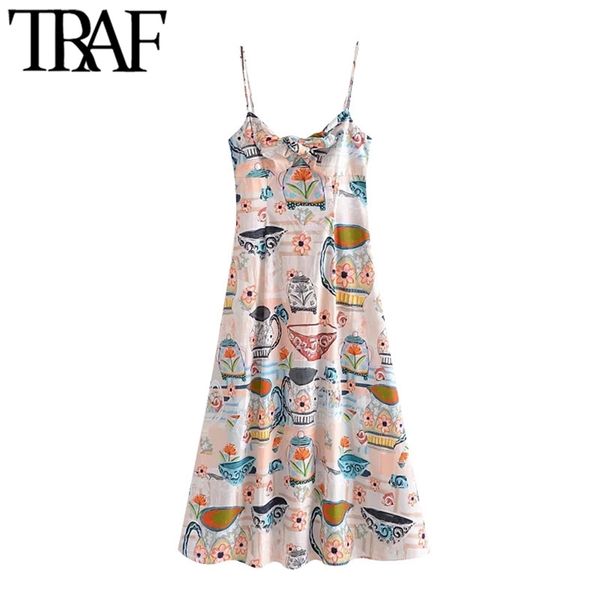 women chic fashion with bow tied printed midi dress vintage backless zipper thin straps female dresses vestidos 210507, Black;gray
women chic fashion with bow tied printed midi dress vintage backless zipper thin straps female dresses vestidos 210507, Black;gray