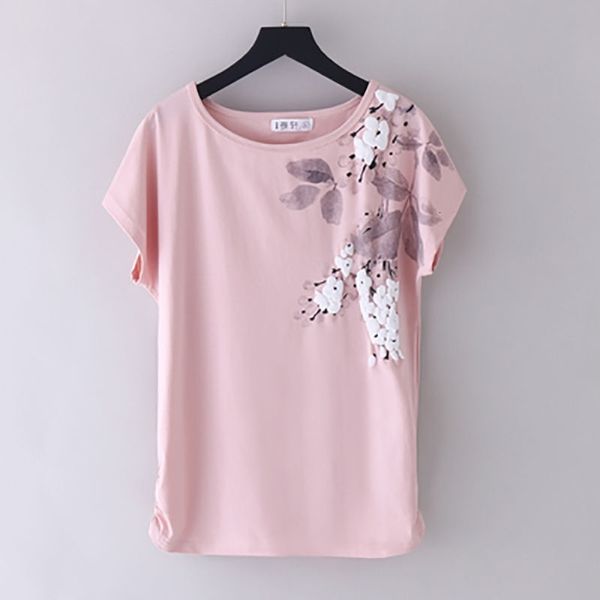 women's t-shirt 2021 arrival cotton floral print t shirt women 4xl summer short sleeve graphic tees loose t modis tee femme d, White
women's t-shirt 2021 arrival cotton floral print t shirt women 4xl summer short sleeve graphic tees loose t modis tee femme d, White
