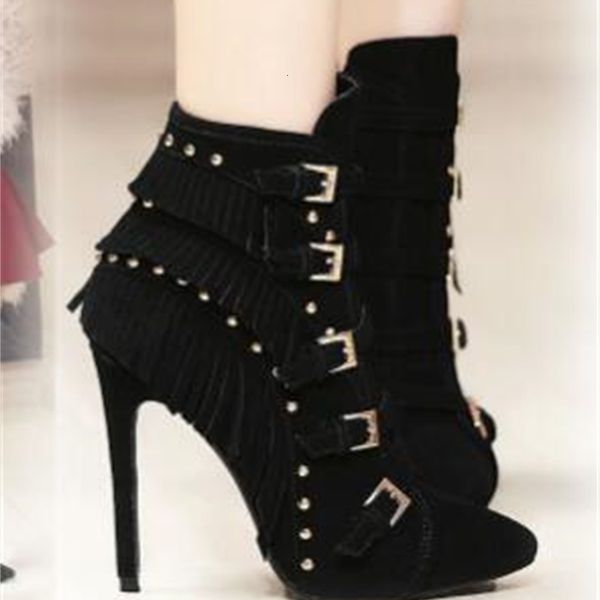 boot mode all kinds genuine zip to toe heels rivet shoes fringe women's boots, Black
boot mode all kinds genuine zip to toe heels rivet shoes fringe women's boots, Black