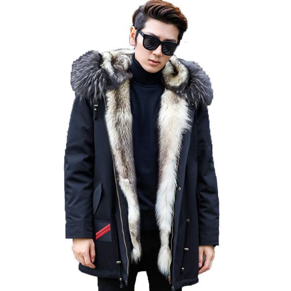 men's leather & faux real fur coat winter jacket men wolf liner parka clothes 2021 raccoon collar warm jackets plus size 5xl my1725, Black
men's leather & faux real fur coat winter jacket men wolf liner parka clothes 2021 raccoon collar warm jackets plus size 5xl my1725, Black