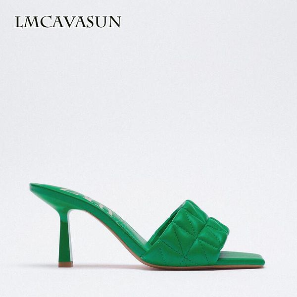 sandals lmcavasun 2021 summer women's quilted high heel green heels slippers, Black
sandals lmcavasun 2021 summer women's quilted high heel green heels slippers, Black