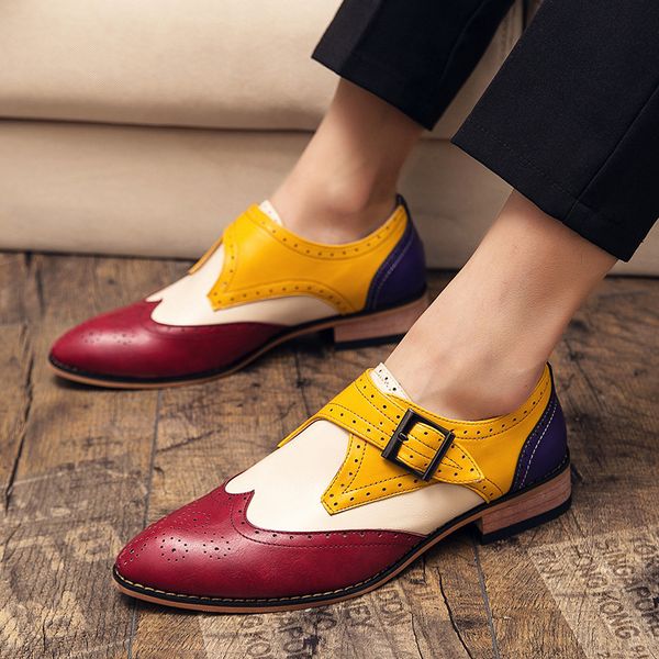 fashion mix colors brogue shoes men autumn casual oxfords formal dress shoes men monk strap leather shoes zapatos para vestir, Red;white
fashion mix colors brogue shoes men autumn casual oxfords formal dress shoes men monk strap leather shoes zapatos para vestir, Red;white