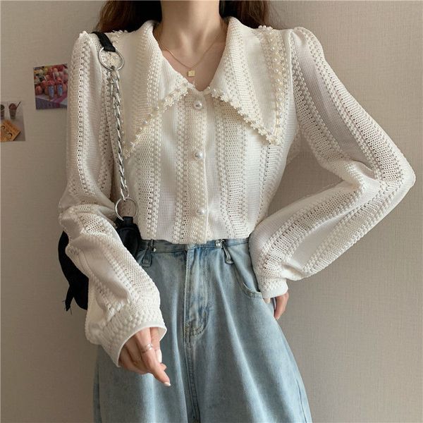 sleeves women's lace big spring dress foreign style small thin bottom shirt top, White
sleeves women's lace big spring dress foreign style small thin bottom shirt top, White