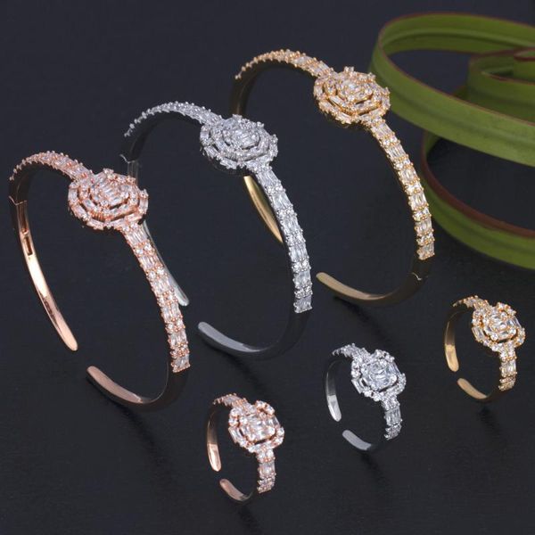 earrings & necklace luxury 2pcs set bracelet micro paved baguette cubic zircon adjustable bangle ring sets women wedding charming jewelry, Silver
earrings & necklace luxury 2pcs set bracelet micro paved baguette cubic zircon adjustable bangle ring sets women wedding charming jewelry, Silver