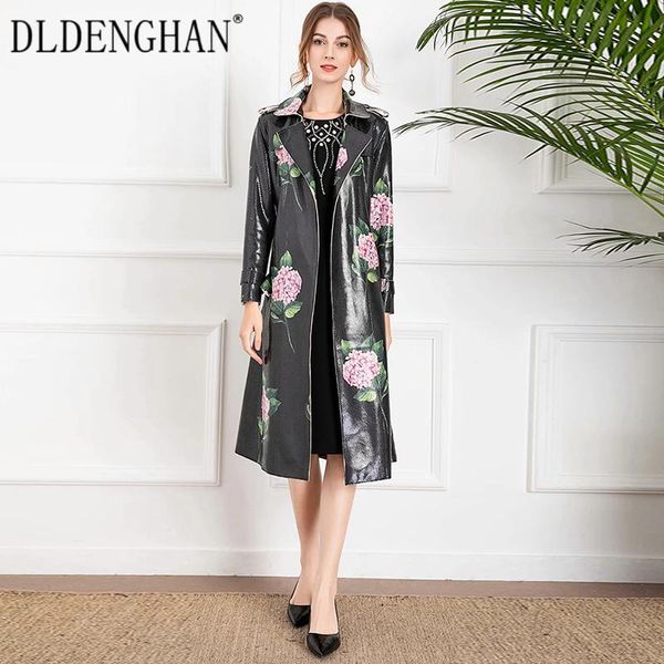 women's trench coats dldenghan fashion designer autumn pu long women turn-down collar sleeve epaulet flower print belt outwear, Tan;black
women's trench coats dldenghan fashion designer autumn pu long women turn-down collar sleeve epaulet flower print belt outwear, Tan;black