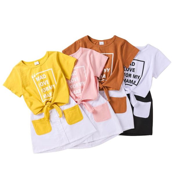 kids baby girls suit set letter print short sleeve t-shirt+ skirt clothing 18months-6years sets, White
kids baby girls suit set letter print short sleeve t-shirt+ skirt clothing 18months-6years sets, White
