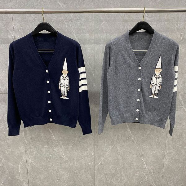tb early autumn cartoon wool jacquard cute little old man v-neck leisure college style knitted cardigan women's coat, White;black
tb early autumn cartoon wool jacquard cute little old man v-neck leisure college style knitted cardigan women's coat, White;black