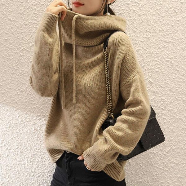 women's sweaters sweater 2021 autumn winter women casual solid hoodied long sleeve loose knitwear ladies sweet streetwear pulloves, White;black
women's sweaters sweater 2021 autumn winter women casual solid hoodied long sleeve loose knitwear ladies sweet streetwear pulloves, White;black
