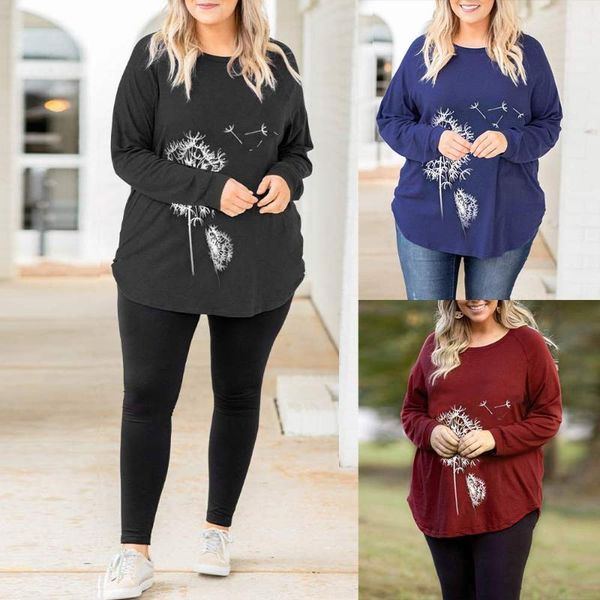 plus size t-shirt fashion women dandelion print spring autumn long sleeve o-neck casual baggy blouse pullover female clothing l-5xl, Black
plus size t-shirt fashion women dandelion print spring autumn long sleeve o-neck casual baggy blouse pullover female clothing l-5xl, Black