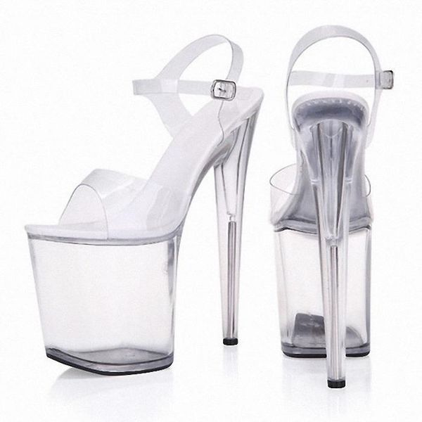 sandals 20cm super high heel shoes thin nightclub waterproof platform small size fun thick bottom transparent crystal, Black
sandals 20cm super high heel shoes thin nightclub waterproof platform small size fun thick bottom transparent crystal, Black