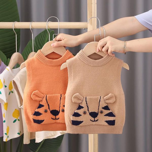 pullover autumn winter baby girls cartoon tiger sleeveless knitted vest waistcoat children kids knitwear casual boys sweater, Blue
pullover autumn winter baby girls cartoon tiger sleeveless knitted vest waistcoat children kids knitwear casual boys sweater, Blue