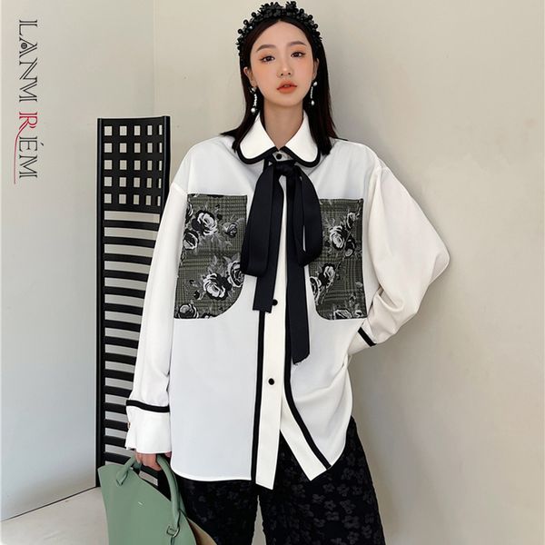women white bow pattern printed big size blouse lapel long sleeve shirt fashion tide spring summer 2f0165 210507
women white bow pattern printed big size blouse lapel long sleeve shirt fashion tide spring summer 2f0165 210507