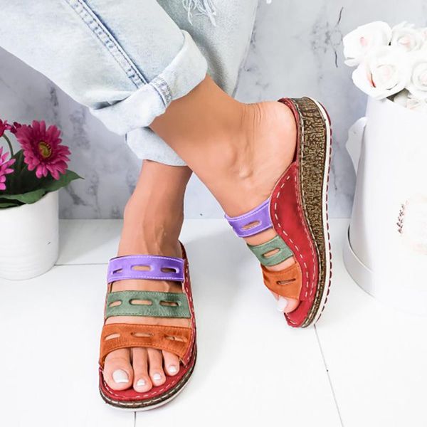 slippers sagace summer women sandals 3 color stitching ladies open toe casual shoes platform wedge slides beach 7j8, Black
slippers sagace summer women sandals 3 color stitching ladies open toe casual shoes platform wedge slides beach 7j8, Black