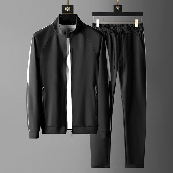 tracksuit shirt splicing design mens suits 2 pieces luxury stand collar casual sport zipper male sweatshirts elastic waist slim man pants, Gray
tracksuit shirt splicing design mens suits 2 pieces luxury stand collar casual sport zipper male sweatshirts elastic waist slim man pants, Gray