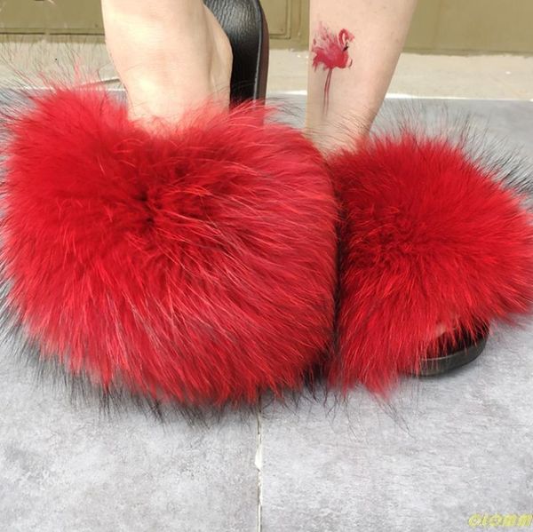 summer fluffy raccoon fur slippers shoes women real flip flop flat furry slides outdoor sandals woman amazing, Black
summer fluffy raccoon fur slippers shoes women real flip flop flat furry slides outdoor sandals woman amazing, Black
