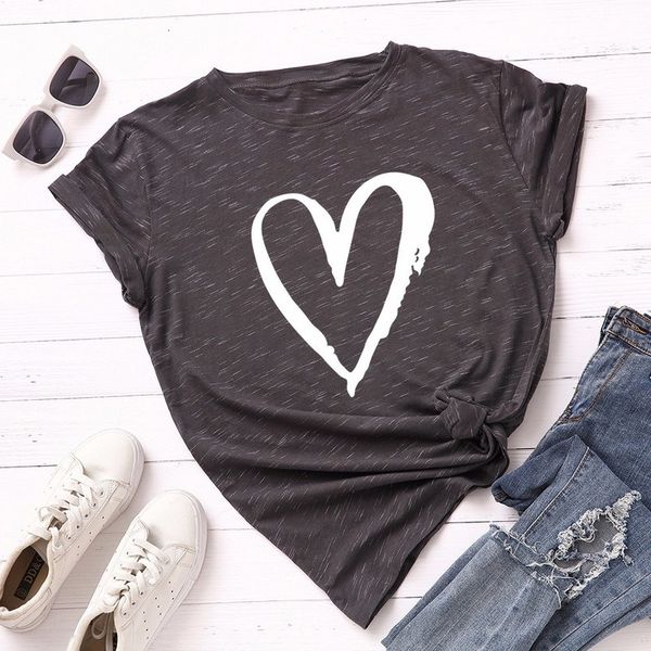 women's t-shirt summer cotton women t shirt heart print s-5xl plus size short sleeve graphic tees casual loose o-neck female, White
women's t-shirt summer cotton women t shirt heart print s-5xl plus size short sleeve graphic tees casual loose o-neck female, White