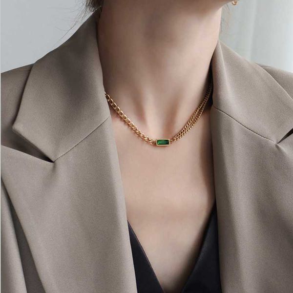 chains ins fashion women's necklace & bracelet set titanium steel green crystal gold silver plated on the ncek teen girls
chains ins fashion women's necklace & bracelet set titanium steel green crystal gold silver plated on the ncek teen girls