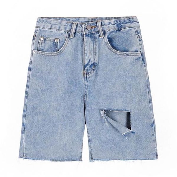 women's shorts cut hole light blue wide leg denim women high waist casual vintage short jeans, White;black
women's shorts cut hole light blue wide leg denim women high waist casual vintage short jeans, White;black