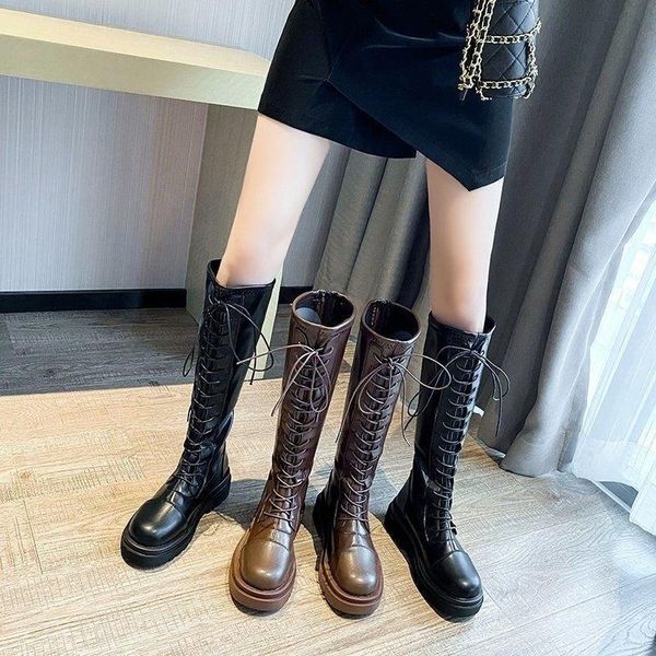 dress shoes boots women's fall and winter knee thick bottom lace up high boots, thin fashion, Black
dress shoes boots women's fall and winter knee thick bottom lace up high boots, thin fashion, Black