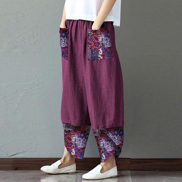 women's pants & capris vintage women harem summer elastic waist wide leg casual loose patchwork pantalon floral printed trousers, Black;white
women's pants & capris vintage women harem summer elastic waist wide leg casual loose patchwork pantalon floral printed trousers, Black;white