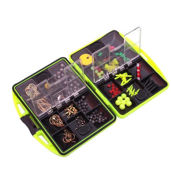 100pcs/box fishing accessories kit including jig hooks sinker weights swivels snaps with tackle box
100pcs/box fishing accessories kit including jig hooks sinker weights swivels snaps with tackle box