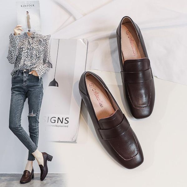 dress shoes 2021 autumn women leather high heels solid slip on square heel toe vintage british classic office work pumps, Black
dress shoes 2021 autumn women leather high heels solid slip on square heel toe vintage british classic office work pumps, Black