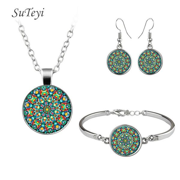 earrings & necklace suteyi vintage glass jewelry set chakra yoga om mandala bracelet for women party jewellery gift, Silver
earrings & necklace suteyi vintage glass jewelry set chakra yoga om mandala bracelet for women party jewellery gift, Silver