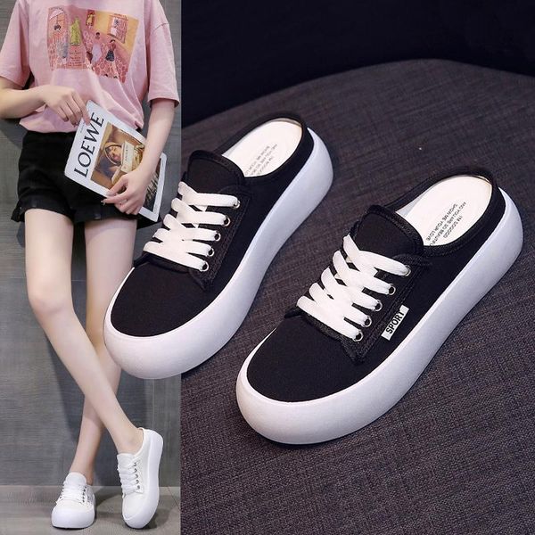 slippers women's summer 2021 lazy one-legged half-support casual white shoes outer wear thick-soled canvas, Black
slippers women's summer 2021 lazy one-legged half-support casual white shoes outer wear thick-soled canvas, Black