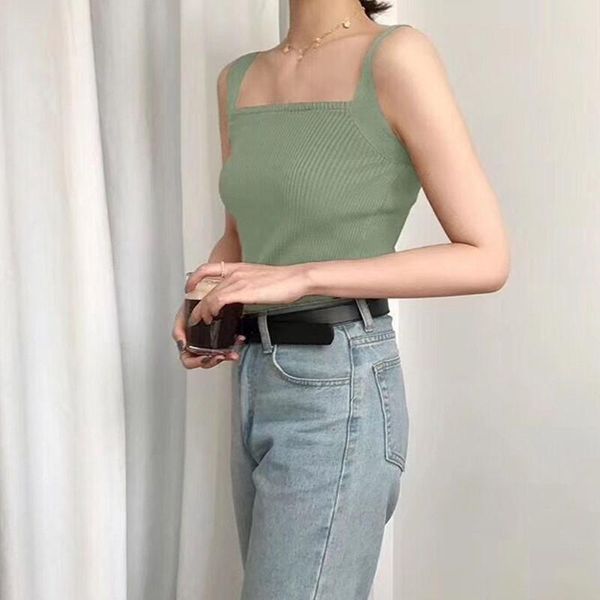 women's tanks & camis women knitted crop tank ladies sleeveless pullover square collar sexy, White
women's tanks & camis women knitted crop tank ladies sleeveless pullover square collar sexy, White