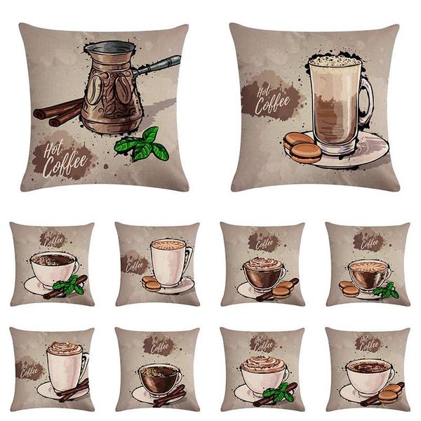cushion/decorative pillow coffee appliance pattern cushion cover teapot cotton linen home sofa car decoration 45x45cm
cushion/decorative pillow coffee appliance pattern cushion cover teapot cotton linen home sofa car decoration 45x45cm