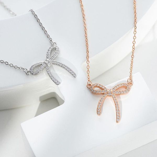 pendant necklaces luxury crystal bow necklace korean fashion women's wedding party exquisite clavicle chain jewelry, Silver
pendant necklaces luxury crystal bow necklace korean fashion women's wedding party exquisite clavicle chain jewelry, Silver