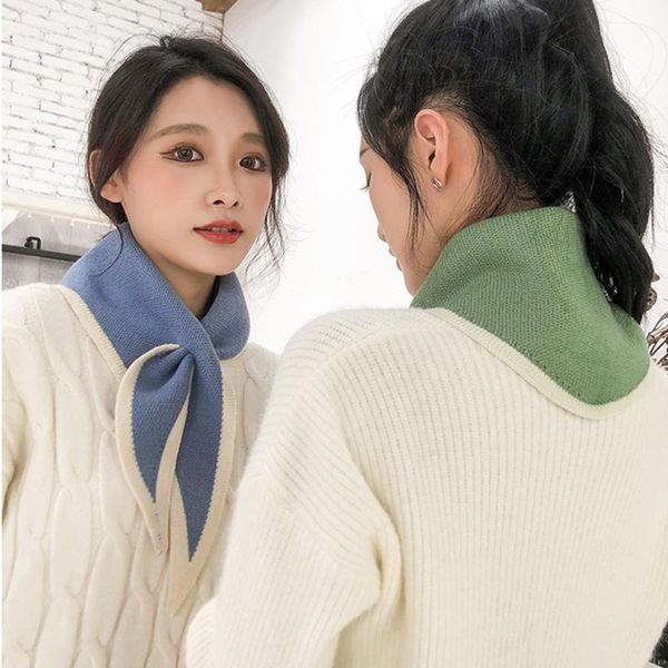scarves winter spring bow knit scarf warm female solid triangular scarve soft false collar neck guard bib women fashion accessories, Blue;gray
scarves winter spring bow knit scarf warm female solid triangular scarve soft false collar neck guard bib women fashion accessories, Blue;gray