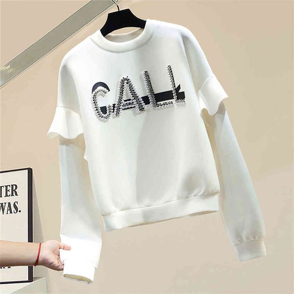 Women's Hoodies & Sweatshirts Korean style pearl diamond woman sweetshirts letter long sleeve hoodie frilly white tops black clothes 1BM5
Women's Hoodies & Sweatshirts Korean style pearl diamond woman sweetshirts letter long sleeve hoodie frilly white tops black clothes 1BM5