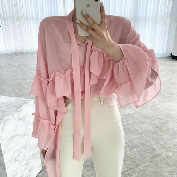 women's blouses & shirts pinkou women sweet chiffon ruffled blouse bow tie see through long sleeve shirt cute transparent summer pink w, White
women's blouses & shirts pinkou women sweet chiffon ruffled blouse bow tie see through long sleeve shirt cute transparent summer pink w, White
