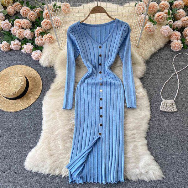 singreiny women korean knitted dress long sleeve v neck elastic slim sheath dresses 2021 autumn bodycon split sweater dress g1214, Black;gray
singreiny women korean knitted dress long sleeve v neck elastic slim sheath dresses 2021 autumn bodycon split sweater dress g1214, Black;gray