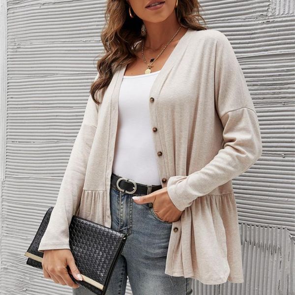 women's knits & tees button cardigans autumn fashion solid color coat casual loose knitwear single breasted v-neck long sleeve women ca, White
women's knits & tees button cardigans autumn fashion solid color coat casual loose knitwear single breasted v-neck long sleeve women ca, White