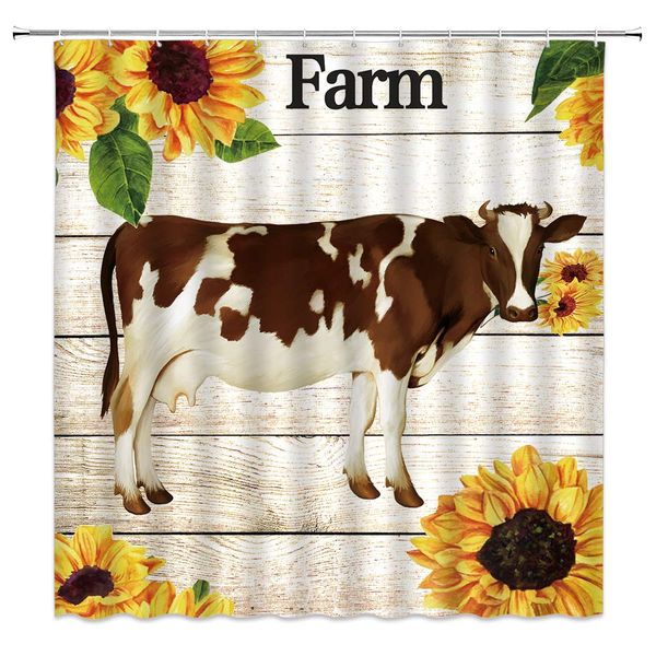 farm shower curtain cattle cow with sunflowers on rustic wooden decor country farmhouse,fabric bathroom set hooks included 70x70
farm shower curtain cattle cow with sunflowers on rustic wooden decor country farmhouse,fabric bathroom set hooks included 70x70